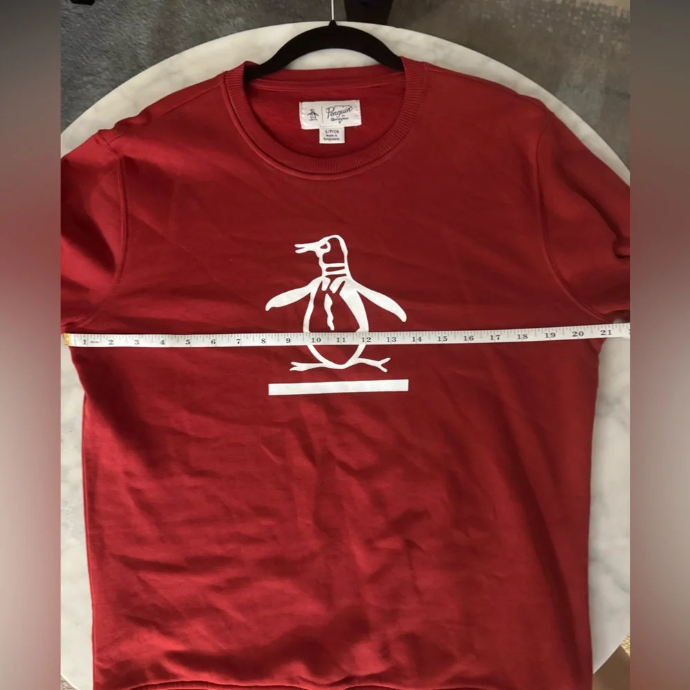 Original Penguin Men Small Pullover Sweater Red Poly/Cotton